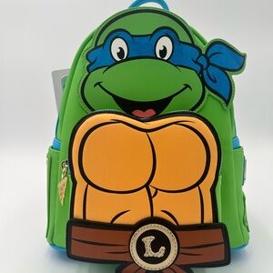 Loungefly Green and Blue Ninja Turtle Kids Backpack